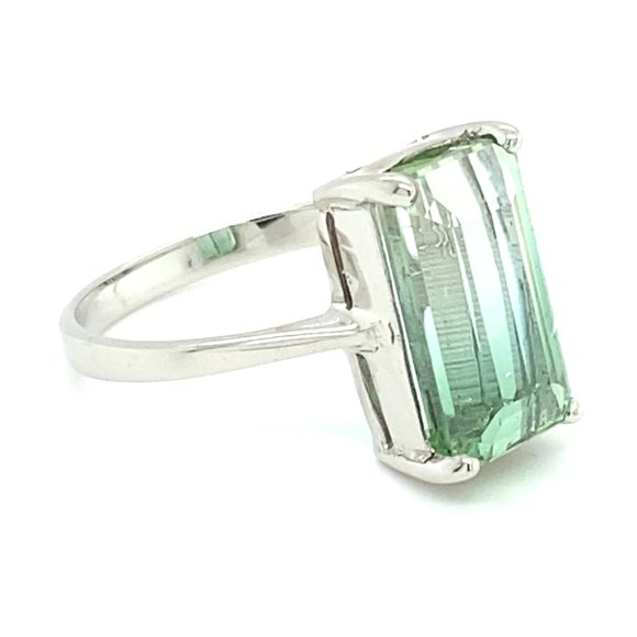 BiColor Tourmaline 7.22ct Solid 14K White Gold Ring - Picture 3 of 7